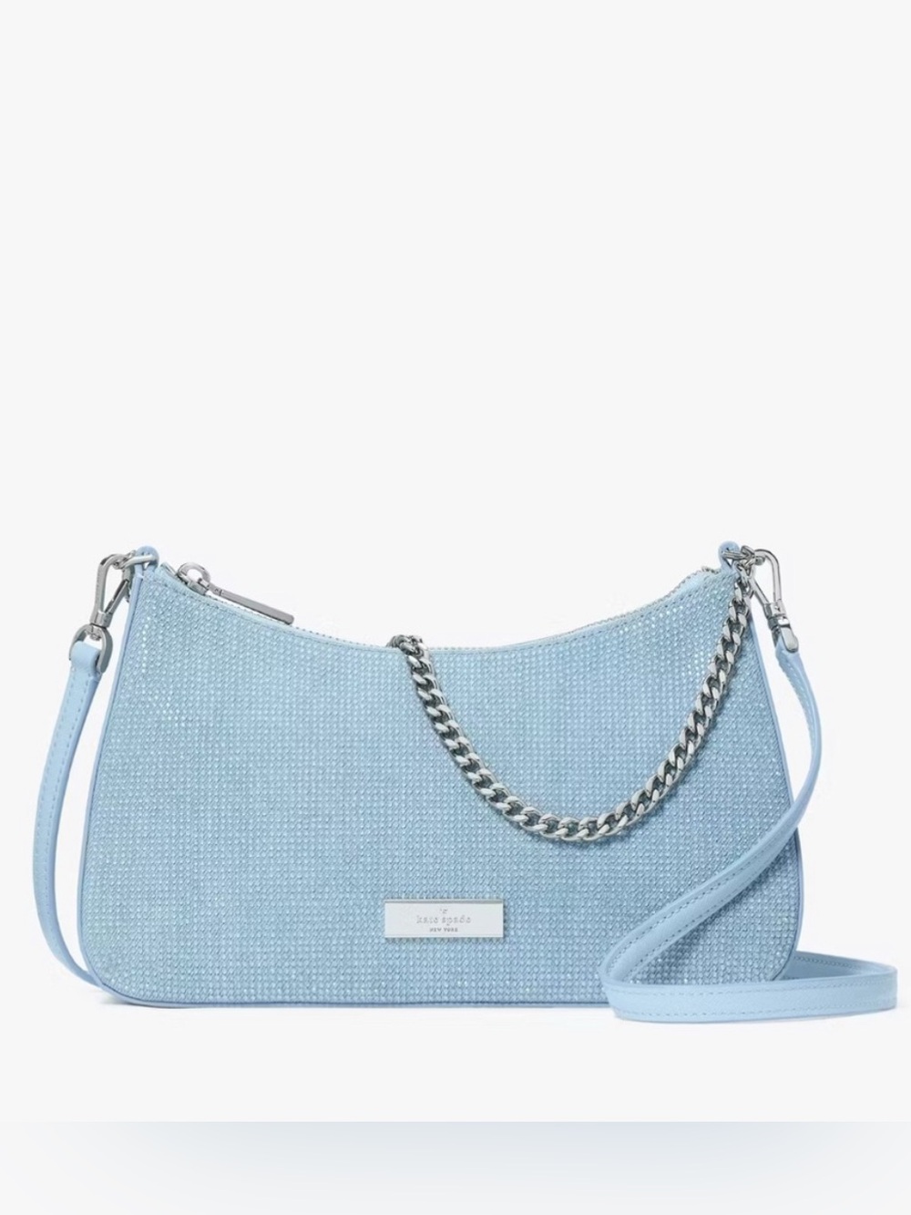 Kate Spade Powder Blue Chain-Handle Shoulder Bag - Missing Crossbody